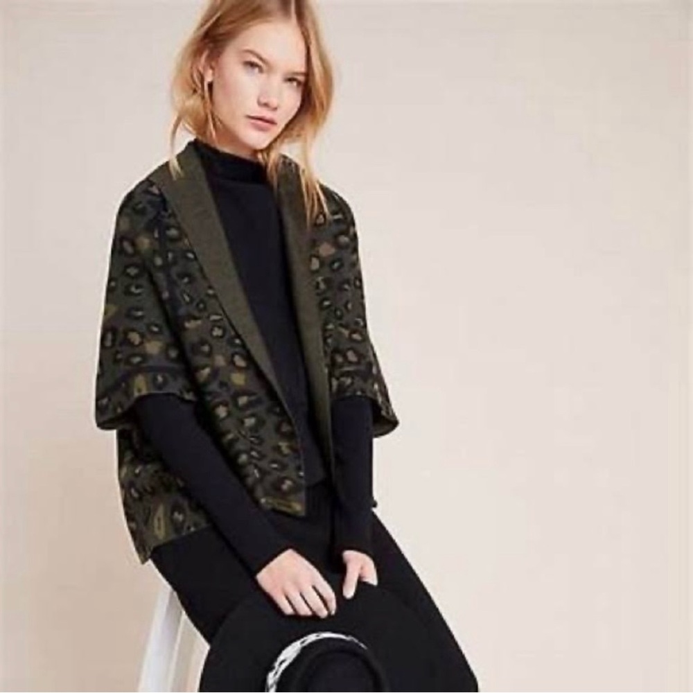 Anthropologie Akemi + Kin Terra Leopard Open Front Cardigan